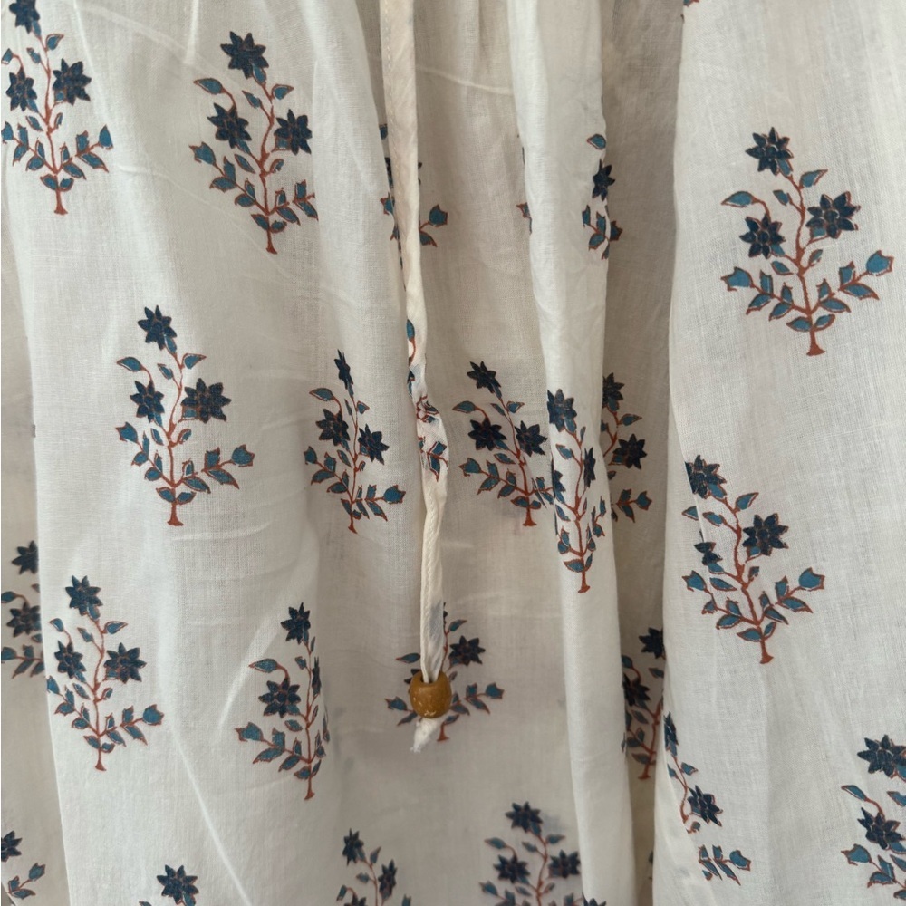 Ivory Floral Peasant Blouse - Women Tops - Picture 6 of 8